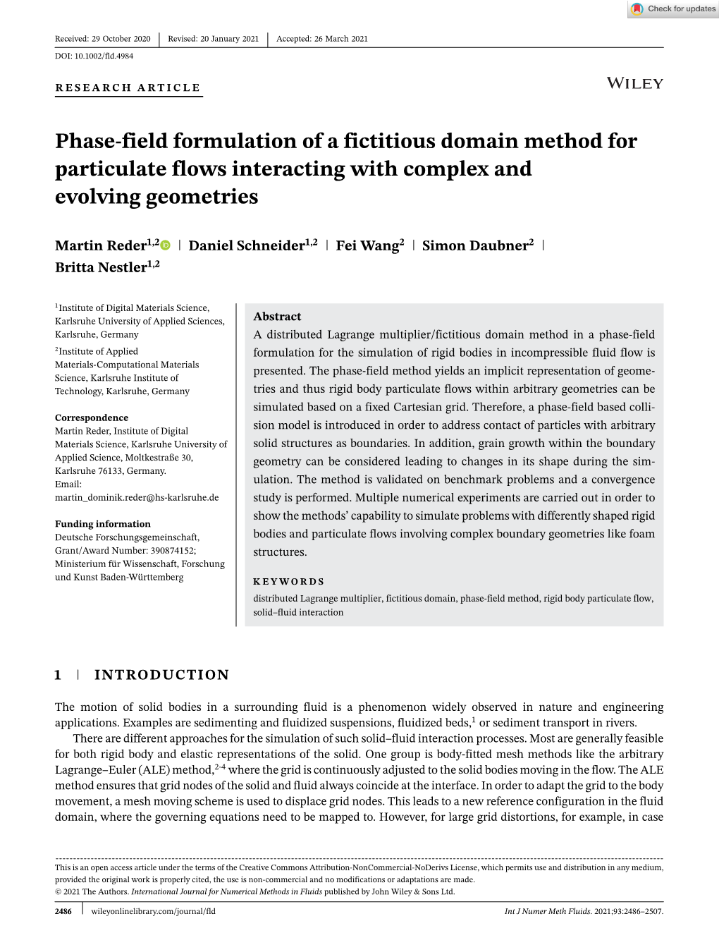 Phase‐Field Formulation of a Fictitious Domain Method for Particulate Flows