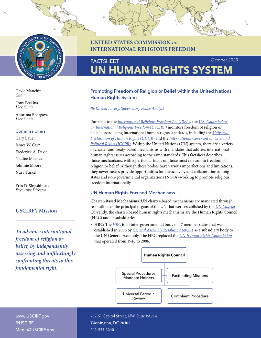 Factsheet: Promoting Freedom of Religion Or Belief Within the United