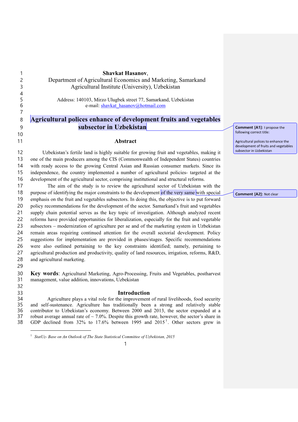 Agricultural Polices Enhance of Development Fruits and Vegetables