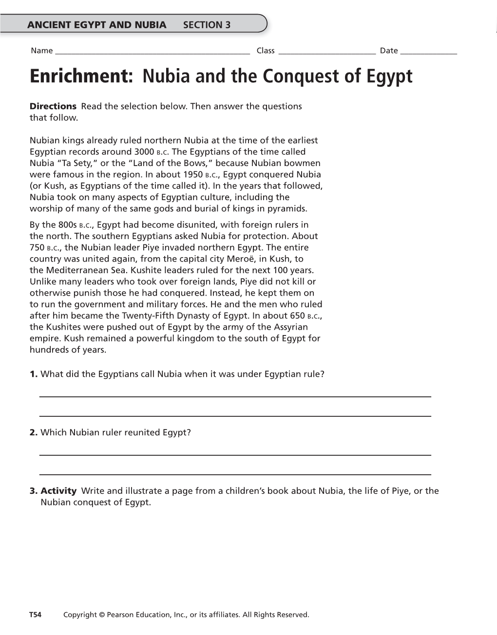 Enrichment: Nubia and the Conquest of Egypt