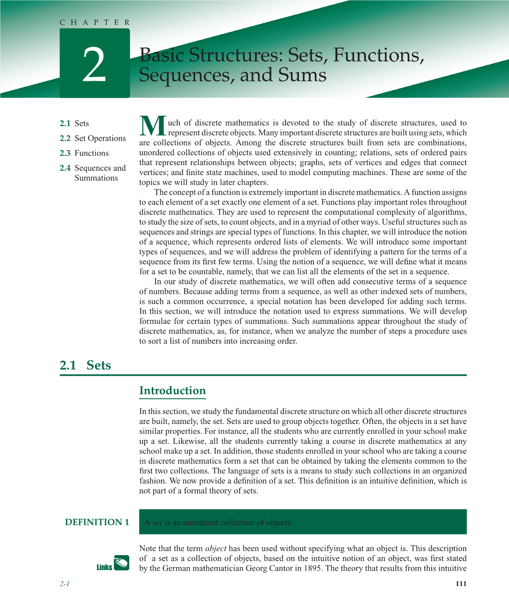 Basic Structures: Sets, Functions, Sequences, and Sums 2-2