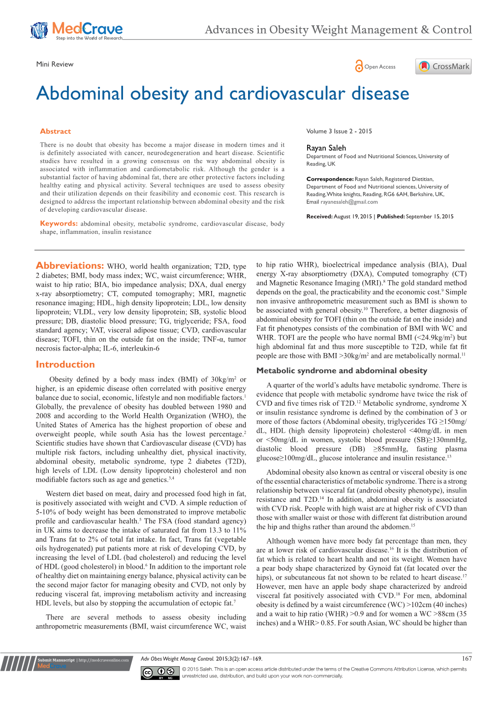 Abdominal Obesity and Cardiovascular Disease