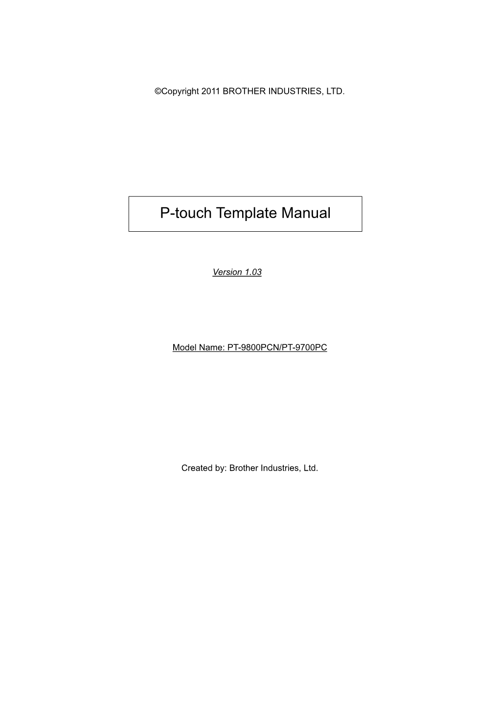 P-Touch Template Manual