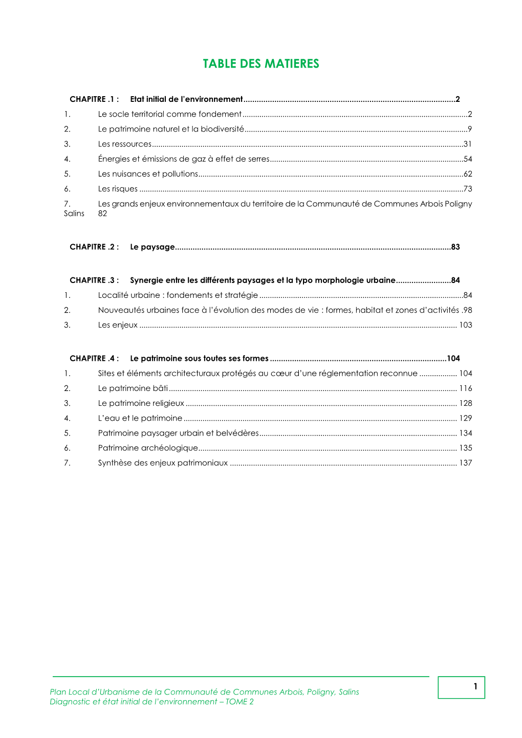 Table Des Matieres