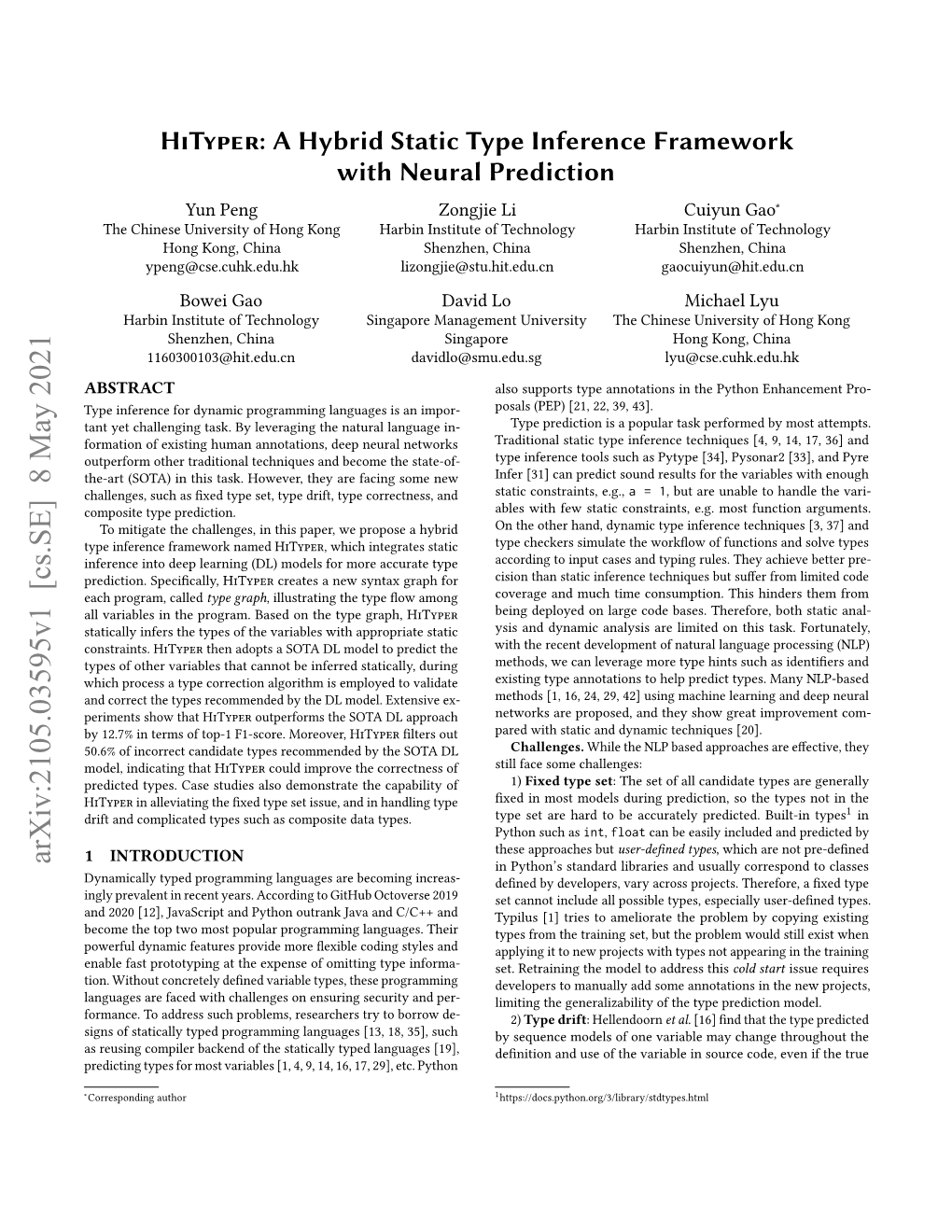 A Hybrid Static Type Inference Framework with Neural