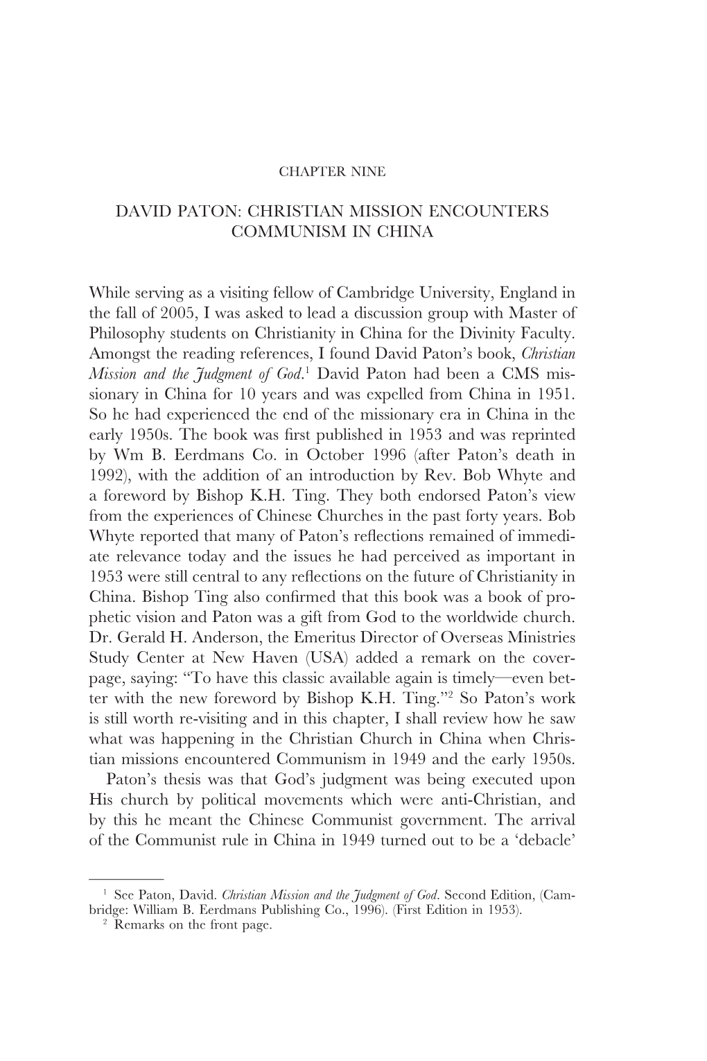 David Paton: Christian Mission Encounters Communism in China