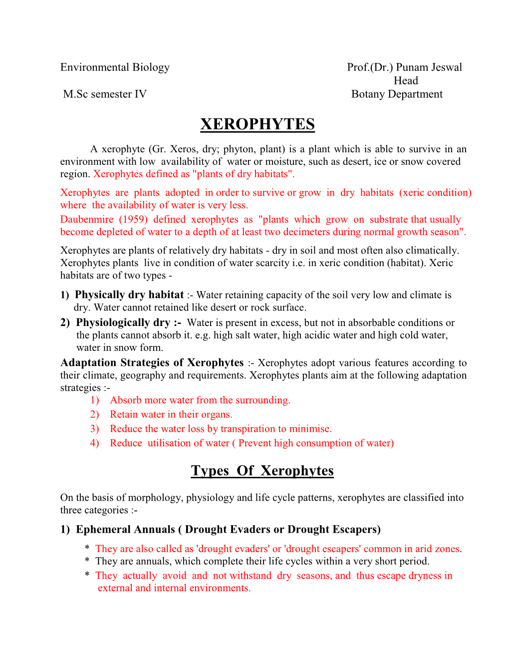 Punam Jaiswal PG-IV XEROPHYTES(Morphology).Pdf