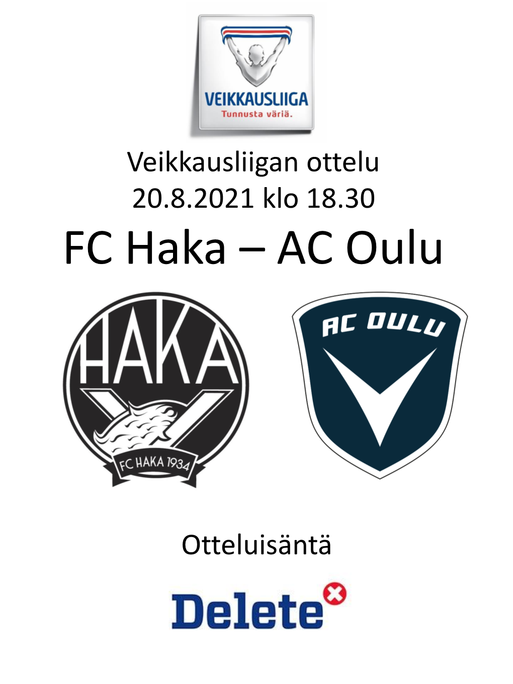 FC Haka – AC Oulu