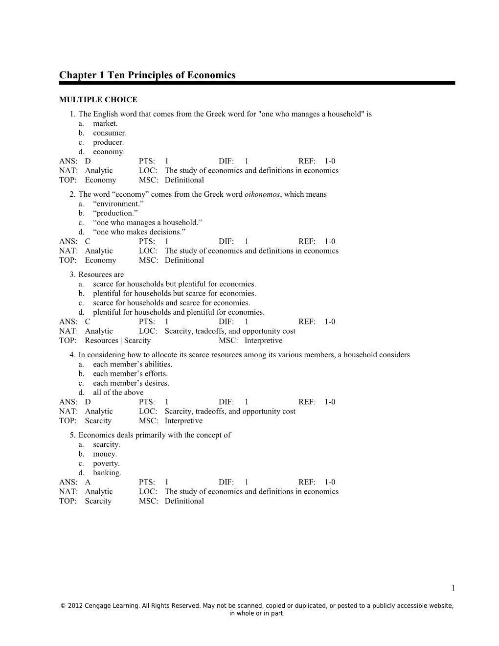 Chapter 1 Ten Principles of Economics