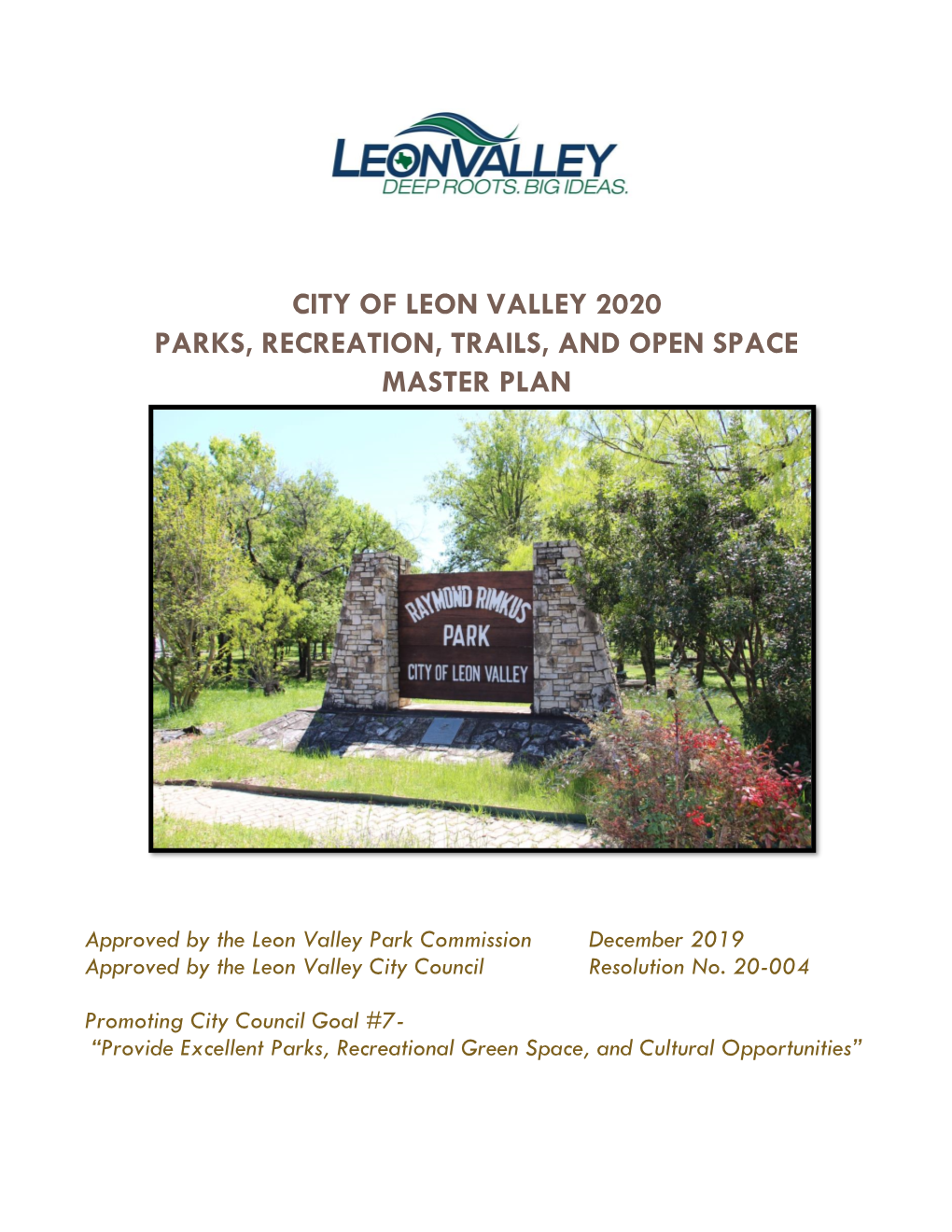 Park Master Plan Goals That Address the Preservation and Restoration of Natural Open Spaces