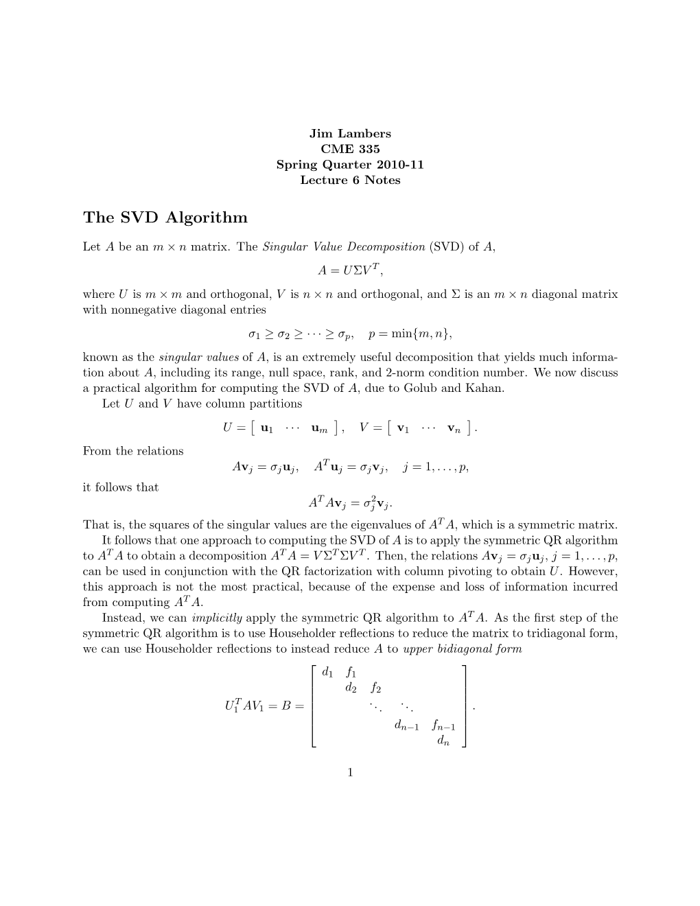 The SVD Algorithm