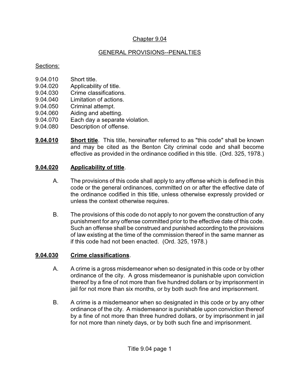 9.04 General Provisions--Penalties