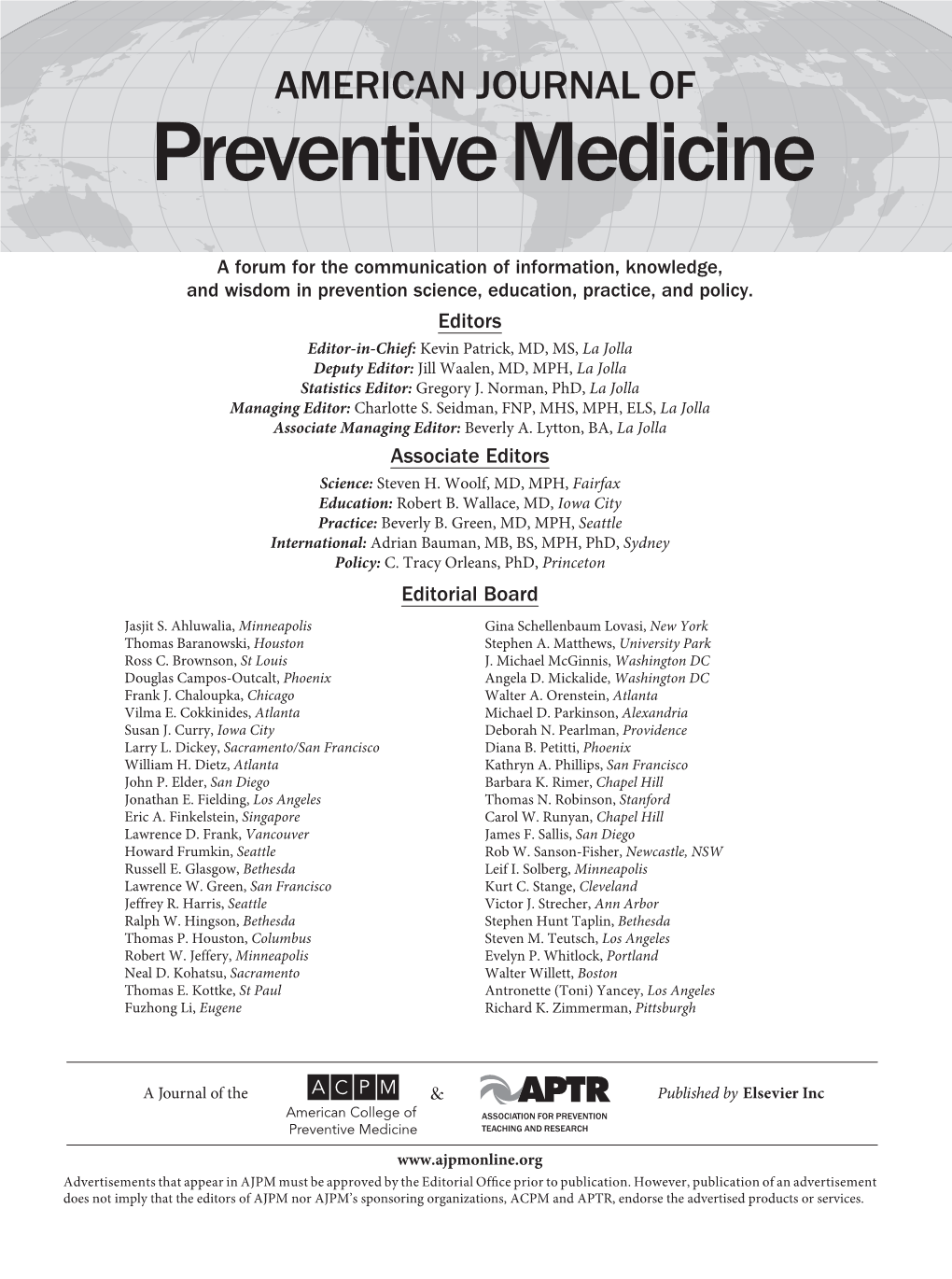 AMERICAN JOURNAL of Preventive Medicine