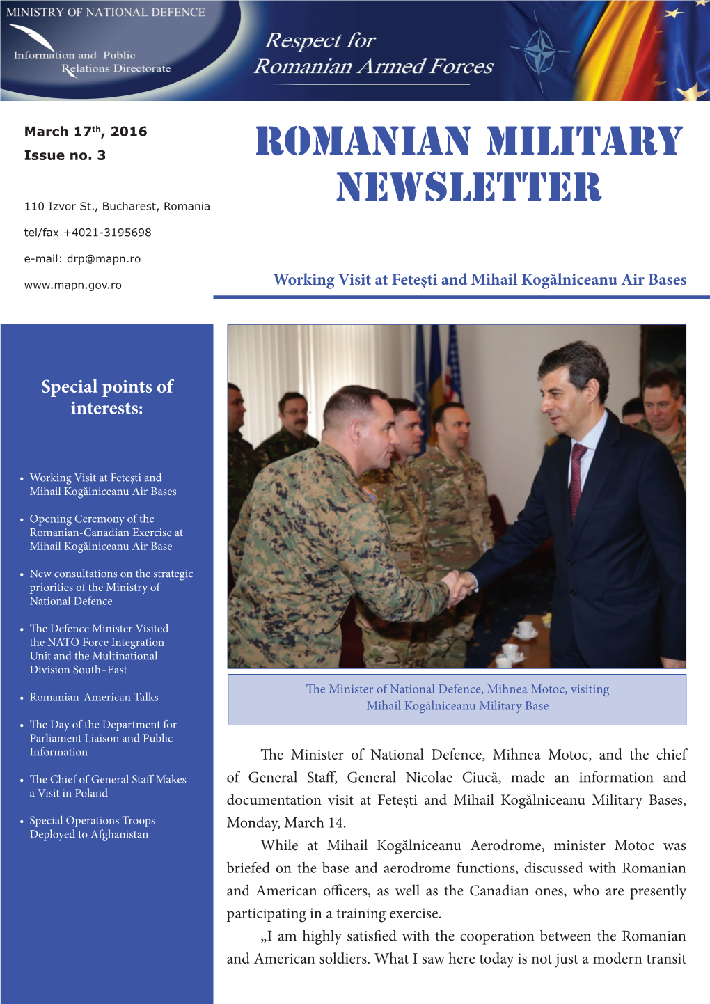 Romanian Military Newsletter