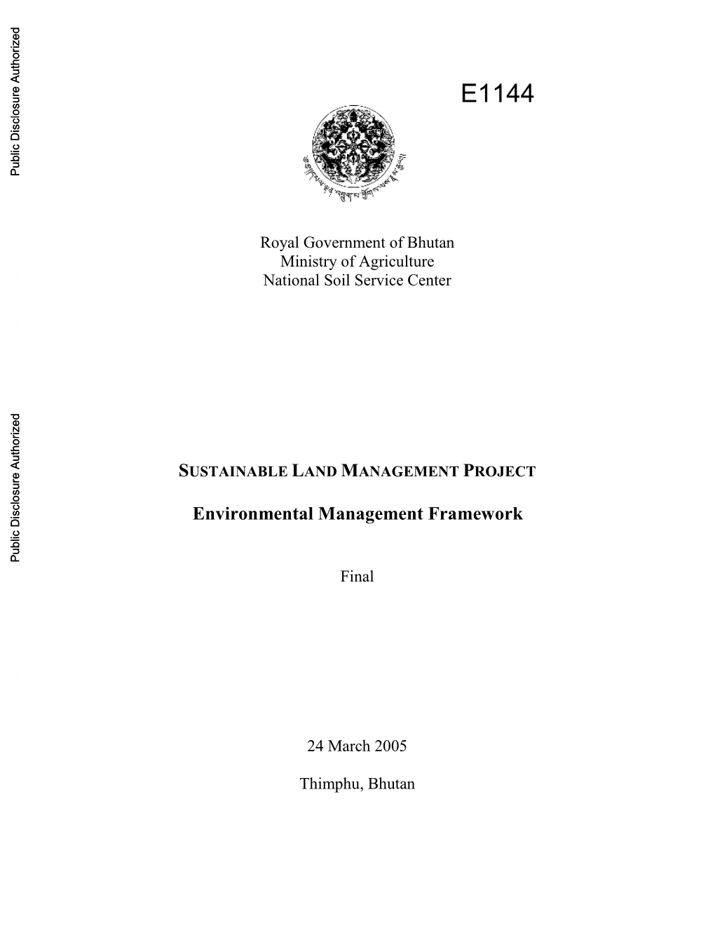 Annex 5: Environmental Information for Environmental Clearance