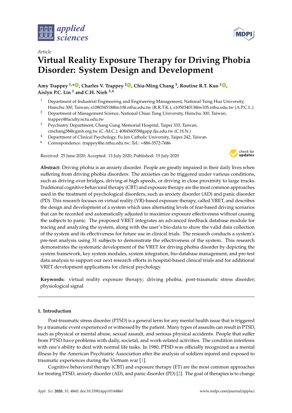 Virtual Reality Exposure Therapy for Driving Phobia Disorder: System Design and Development
