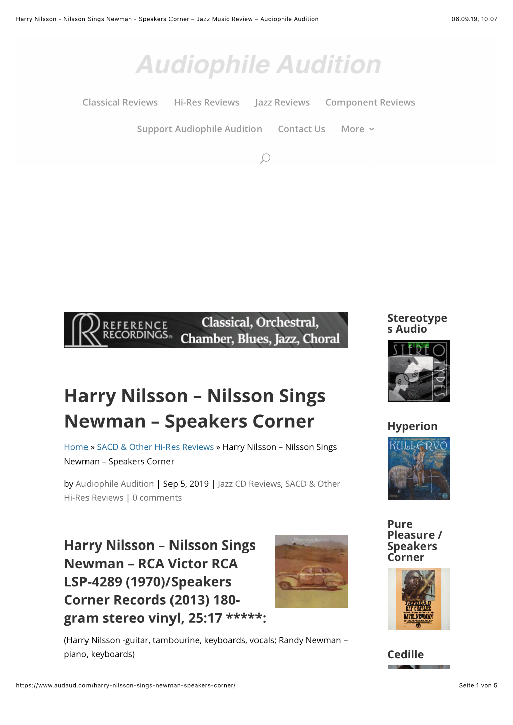 Harry Nilsson – Nilsson Sings Newman – Speakers Corner