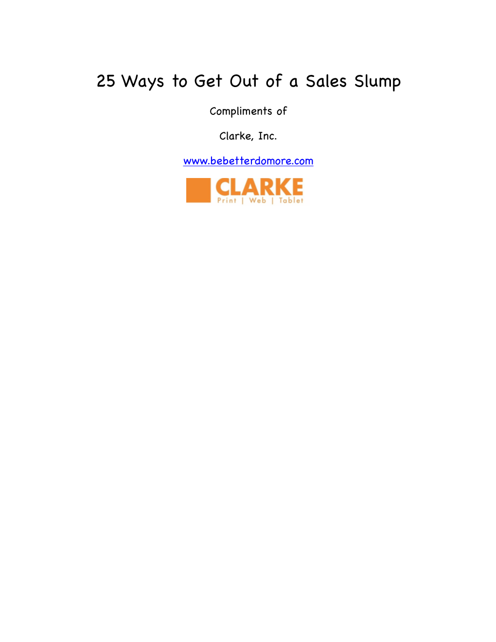 Ways to Get out of Sales Slump