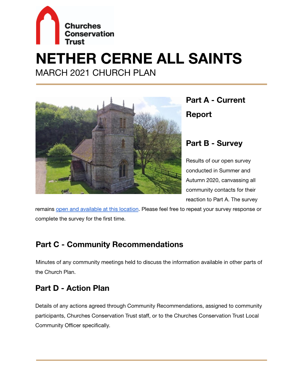 Nether Cerne Church Plan