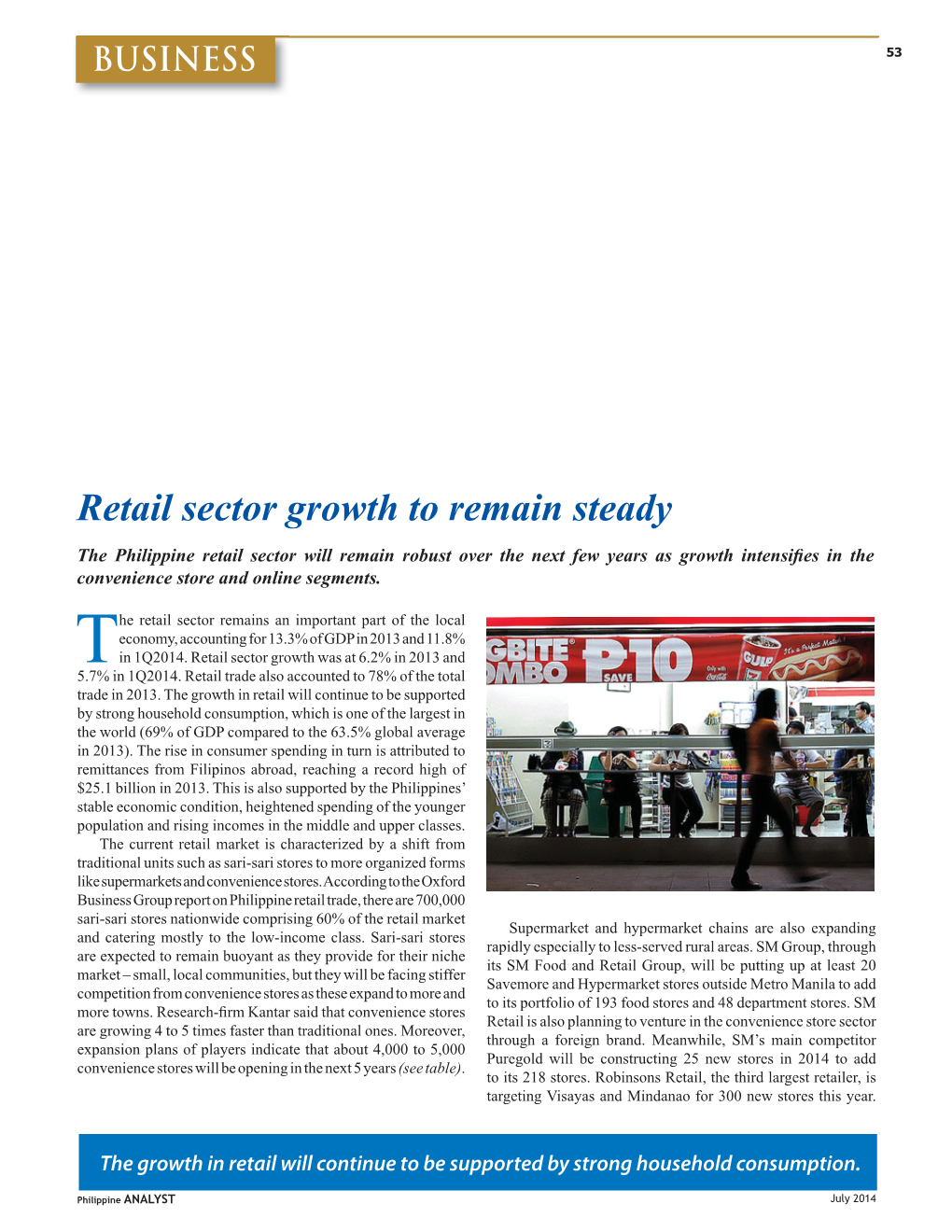 Retail Sector Growth to Remain Steady