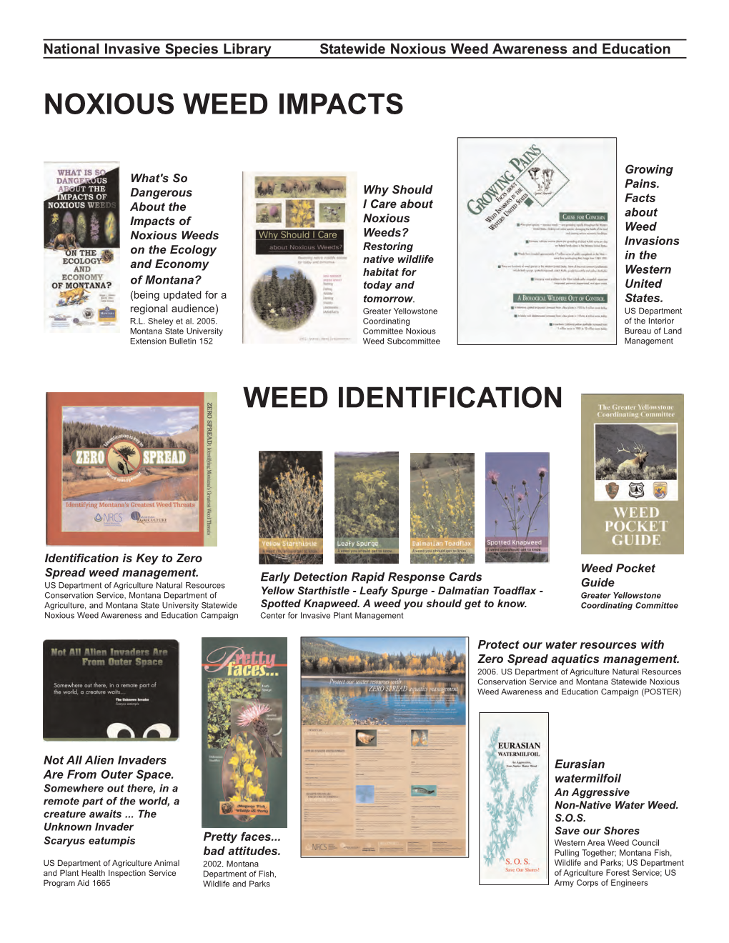 Noxious Weed Impacts Weed Identification