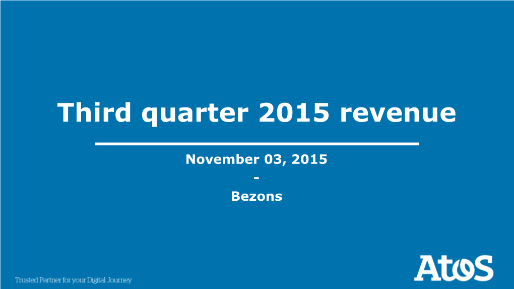 Q3 2015 Revenue Presentation