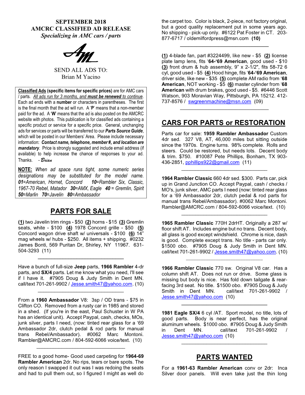 Amcrc Monthly News & Ad Release