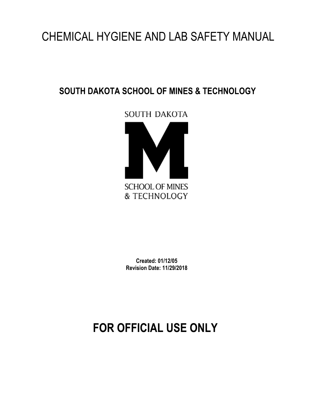 Chemical Hygiene and Lab Safety Manual