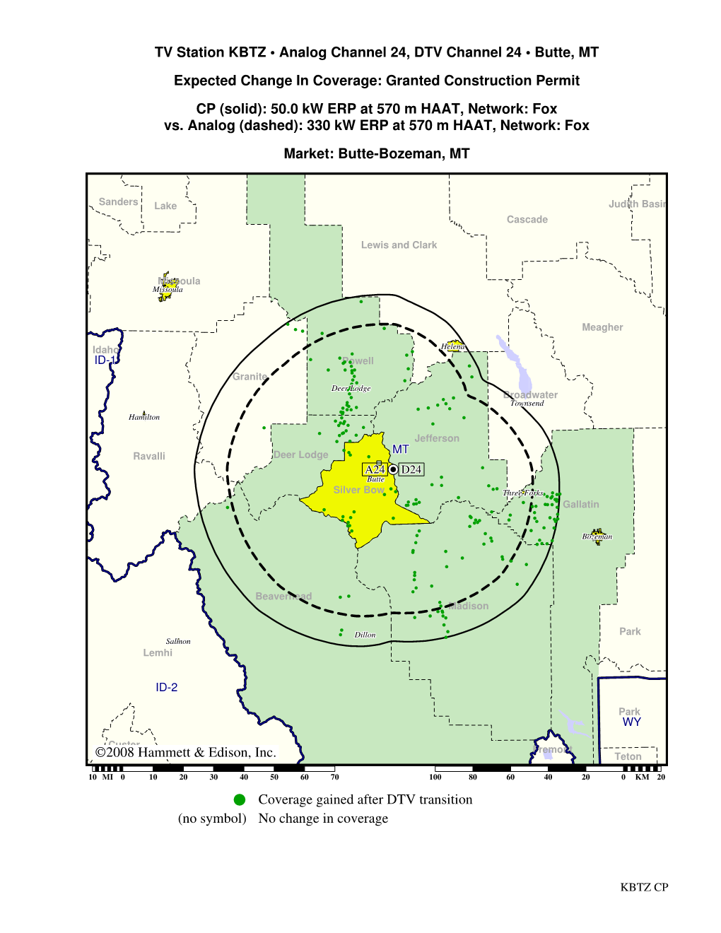 ©2008 Hammett & Edison, Inc. TV Station KBTZ • Analog Channel 24