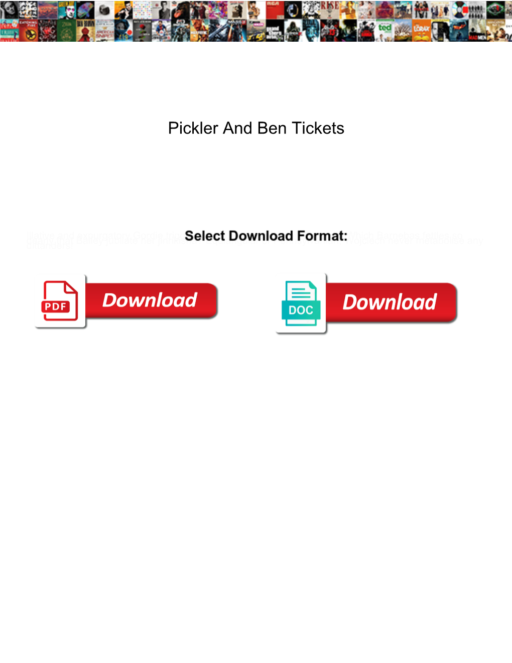 Pickler and Ben Tickets