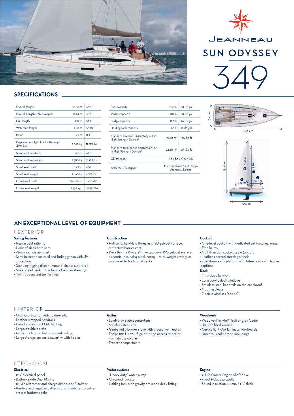 Sun Odyssey 349 Specifications