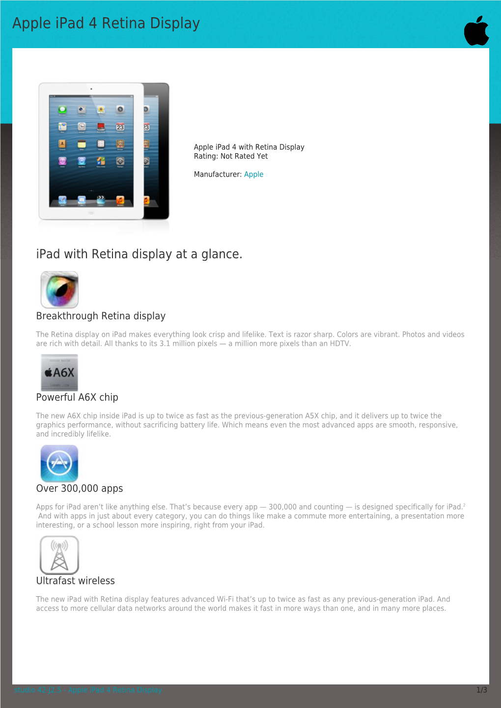 Apple Ipad 4 Retina Display