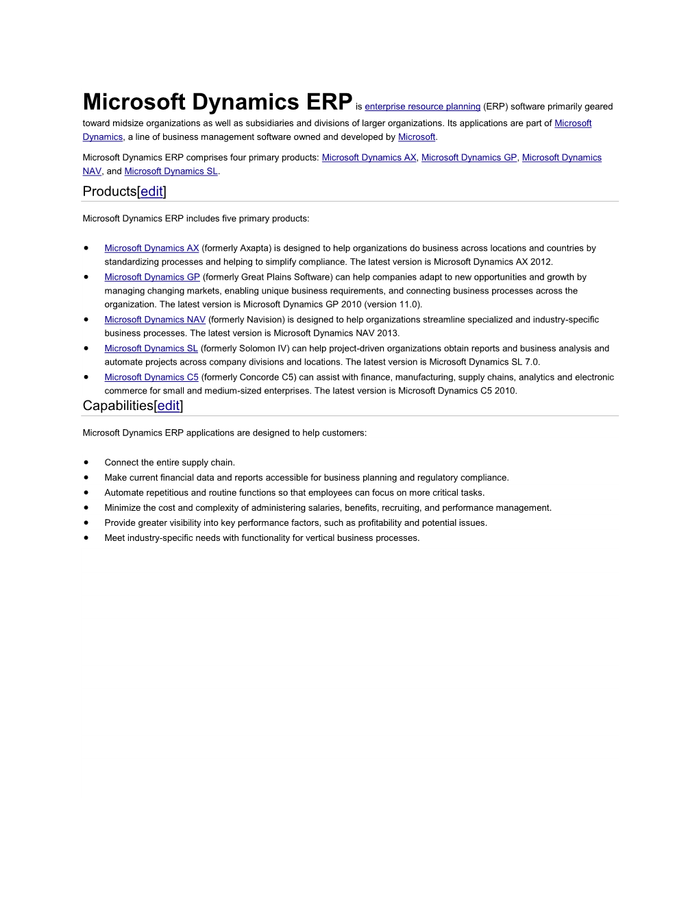 Microsoft Dynamics Erpis Enterprise Resource Planning (ERP)