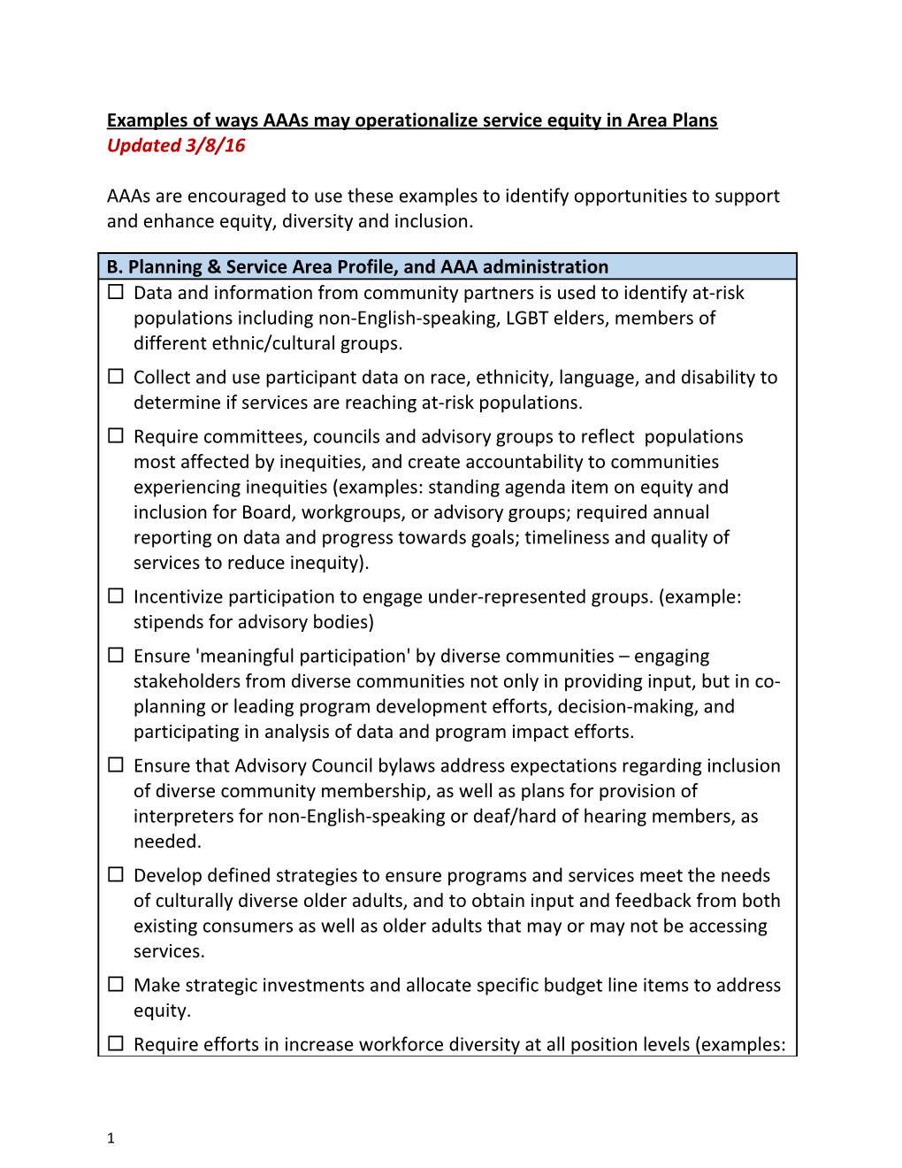 Service Equity Strategies For Aaas 3-16