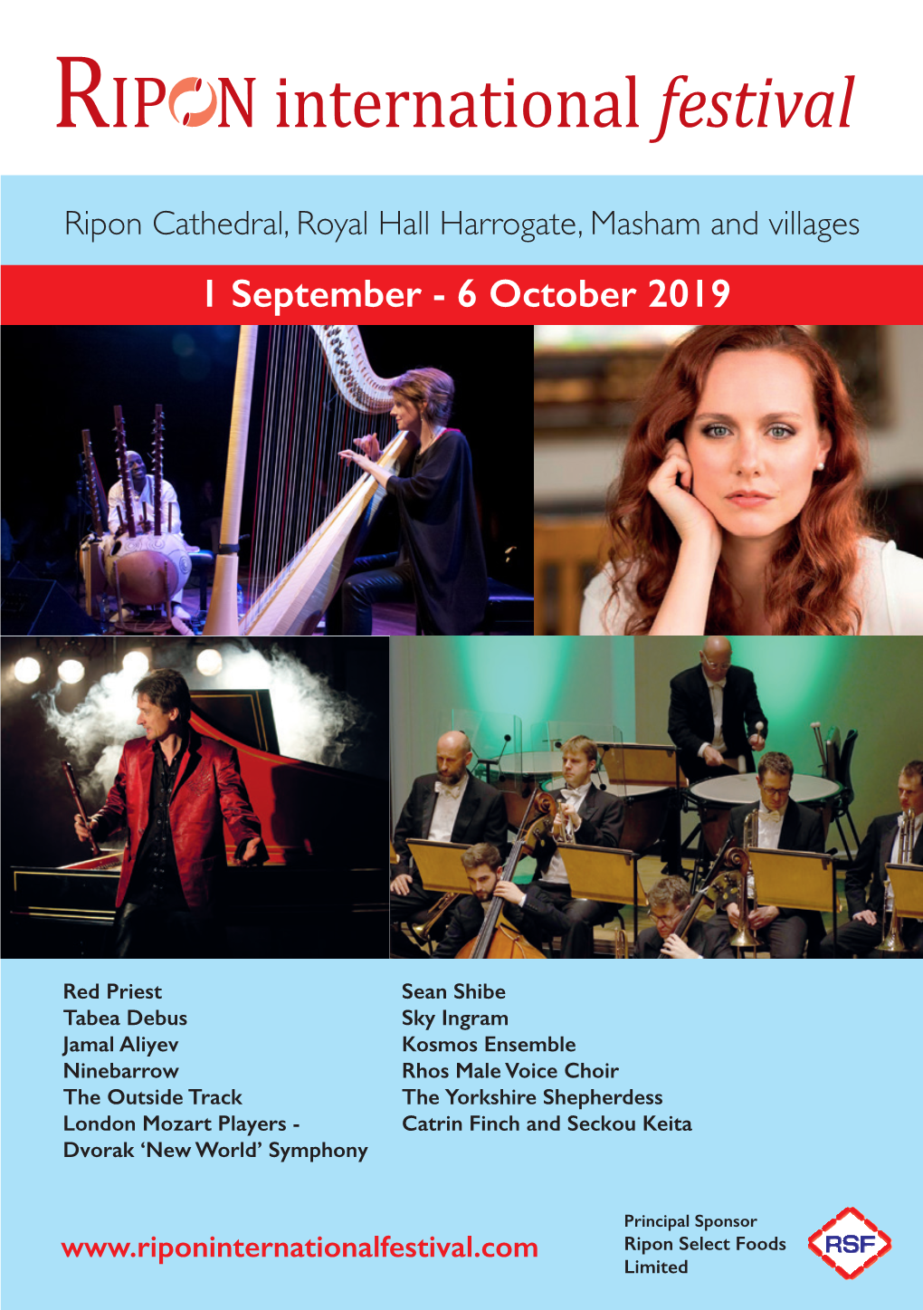 Ripon Cathedral, Royal Hall Harrogate, Masham and Villages 1 September - 6 October 2019