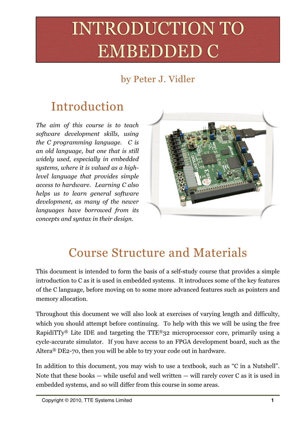 Introduction to Embedded C