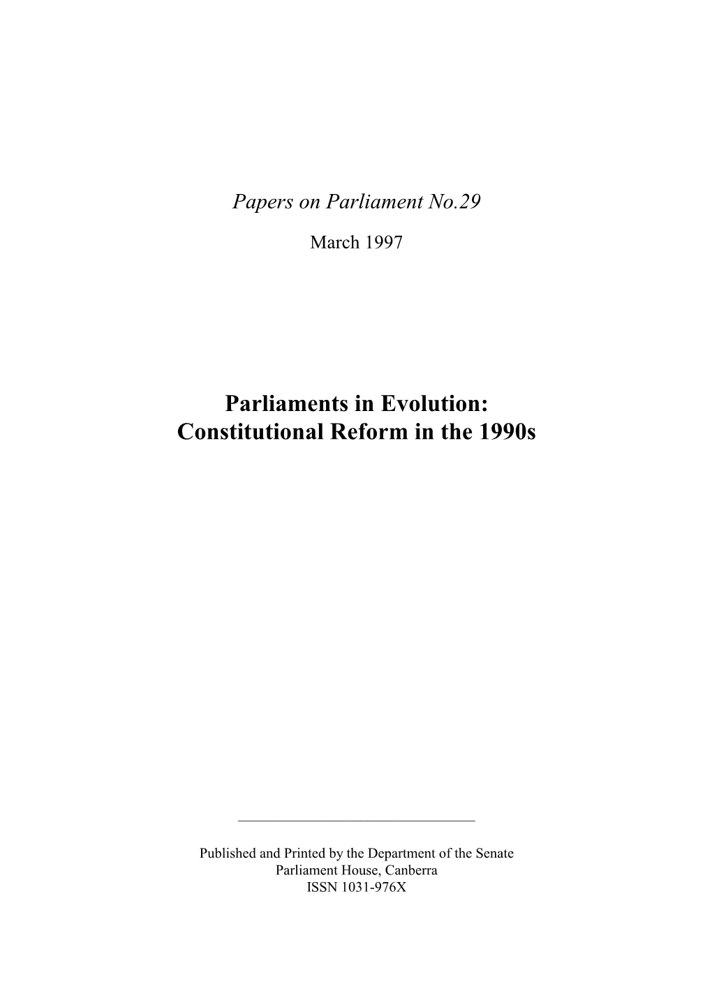 Constitutional Reform in the 1990S