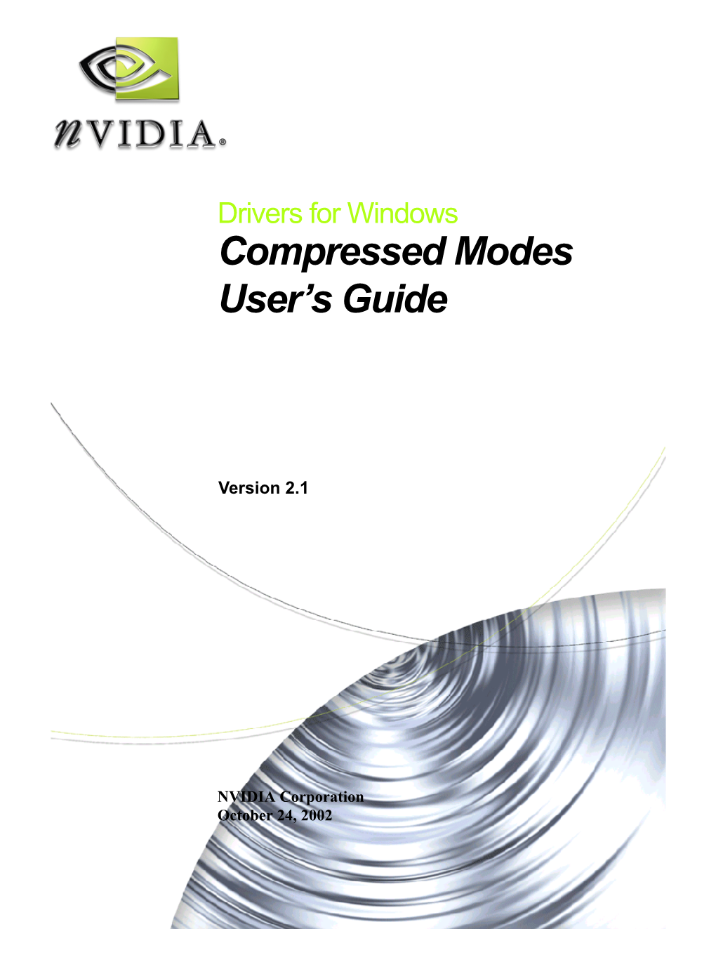 Drivers for Windows Compressed Modes User’S Guide