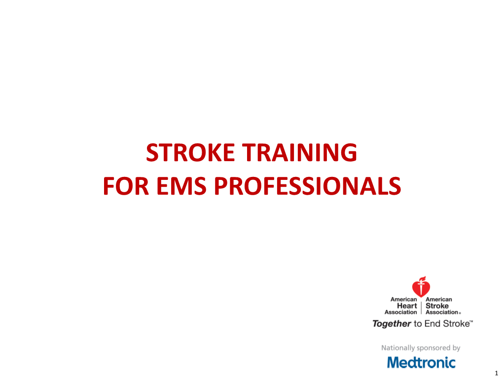 Stroke Training for EMS Professionals (PDF)