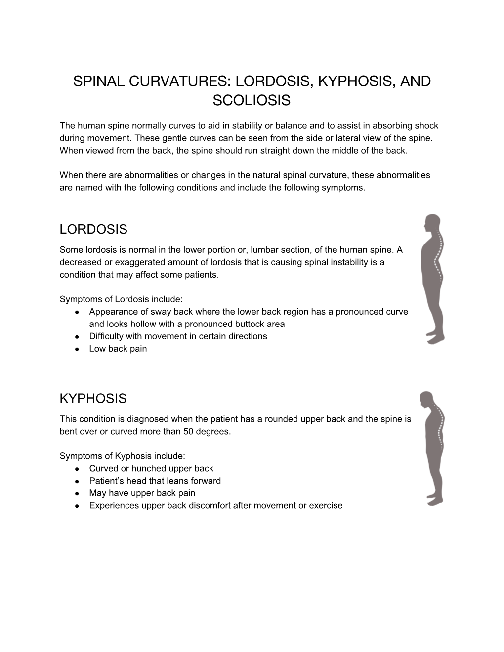 Lordosis, Kyphosis, and Scoliosis