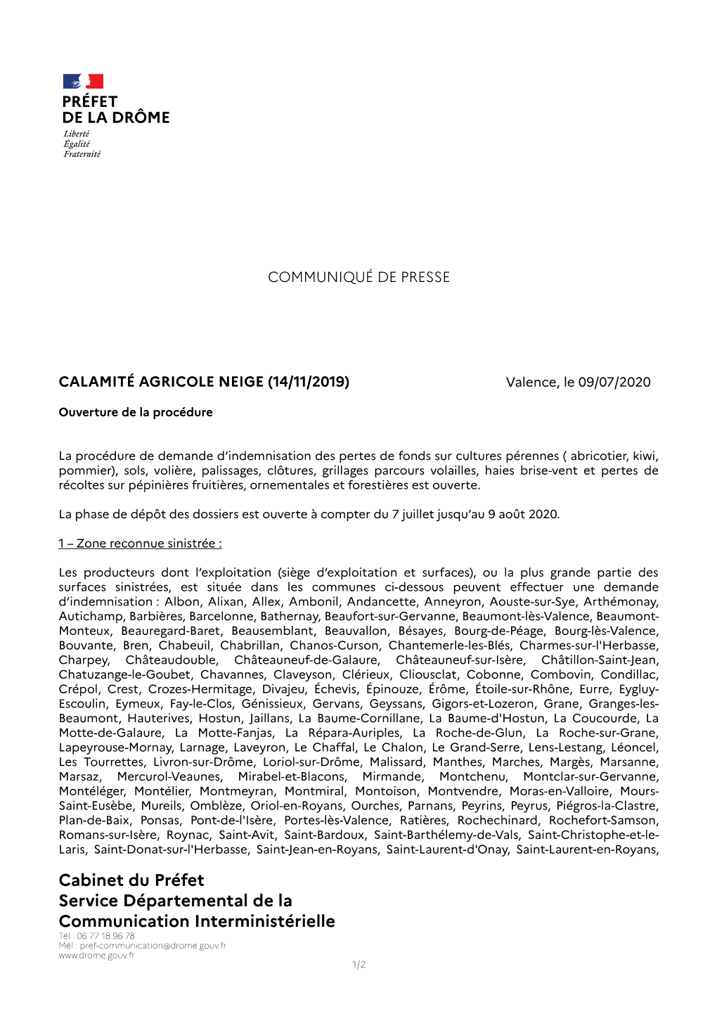 Cabinet Du Préfet Service Départemental De La