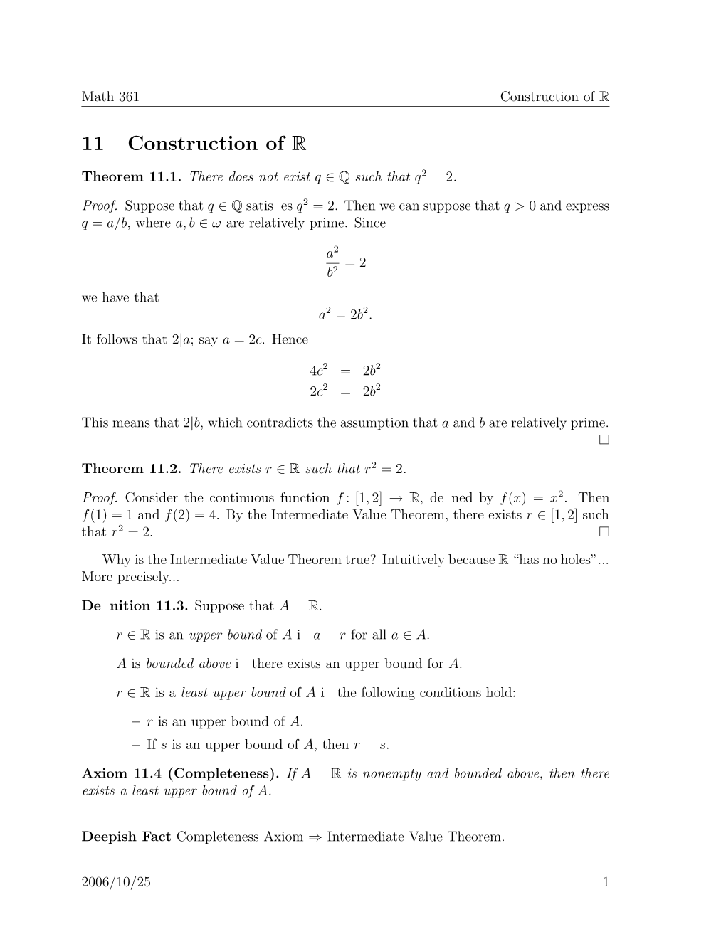 11 Construction of R