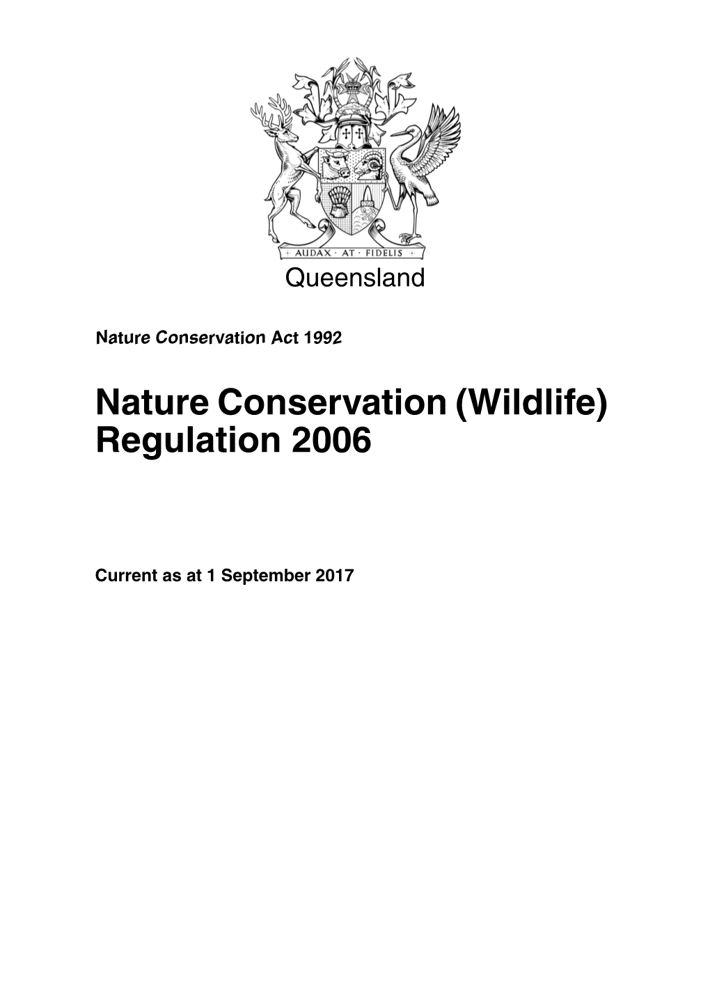 Nature Conservation (Wildlife) Regulation 2006