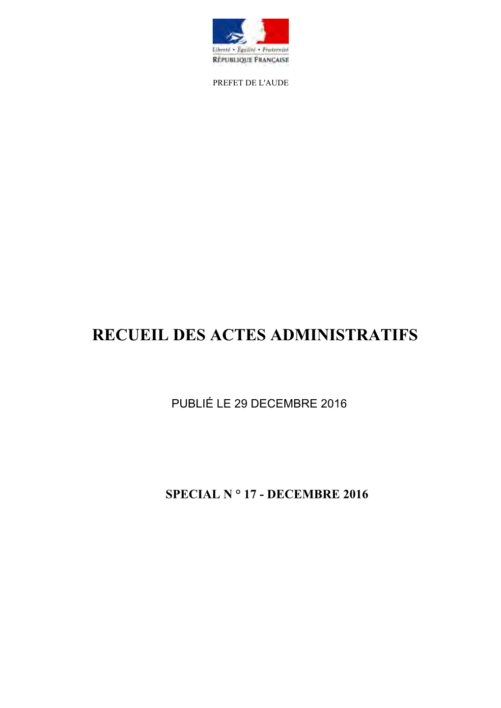 Recueil Des Actes Administratifs