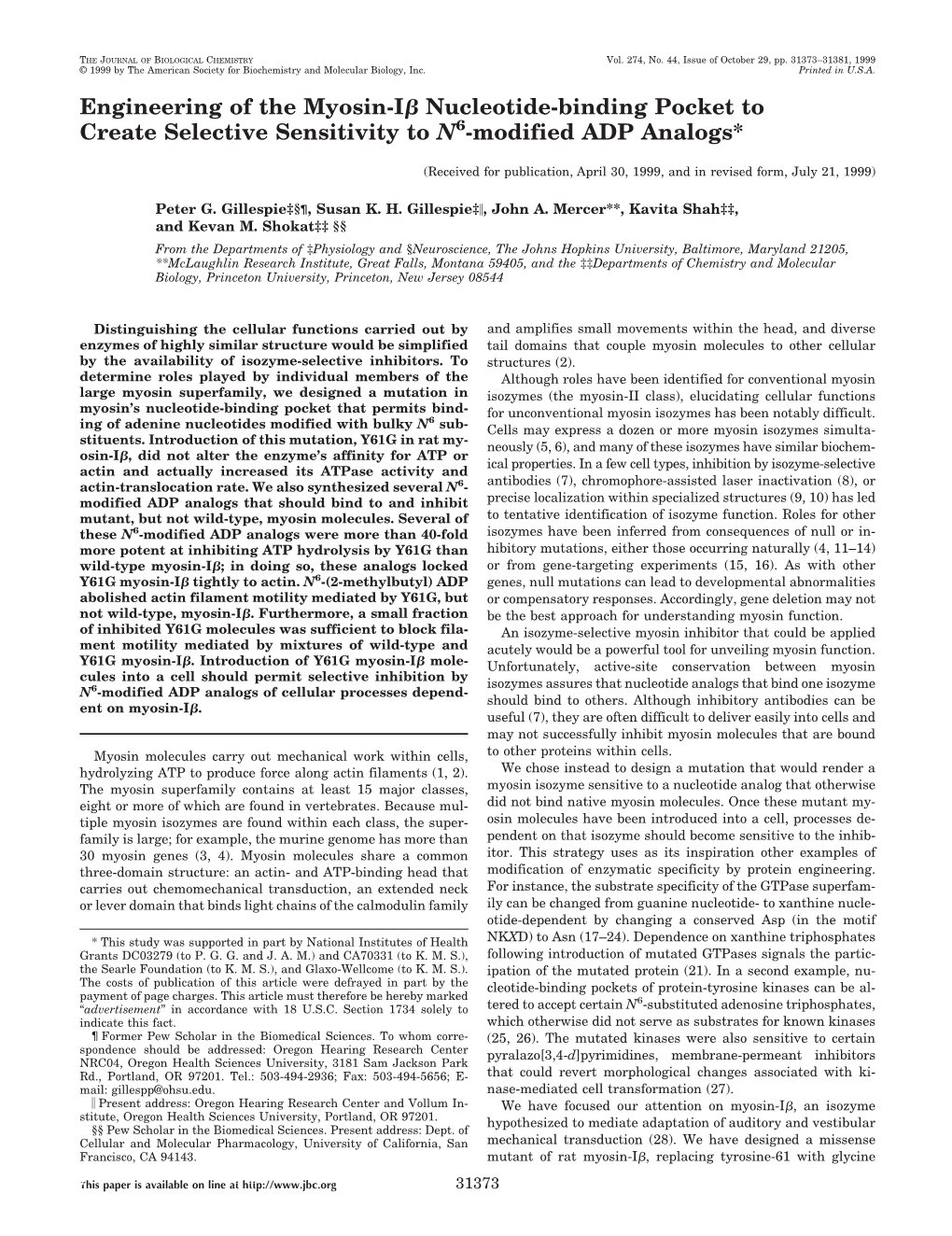 Engineering of the Myosin-I Nucleotide-Binding