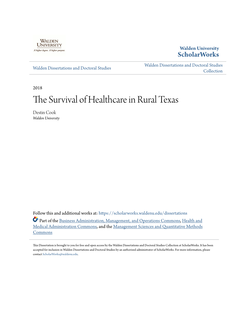 The Survival of Healthcare in Rural Texas