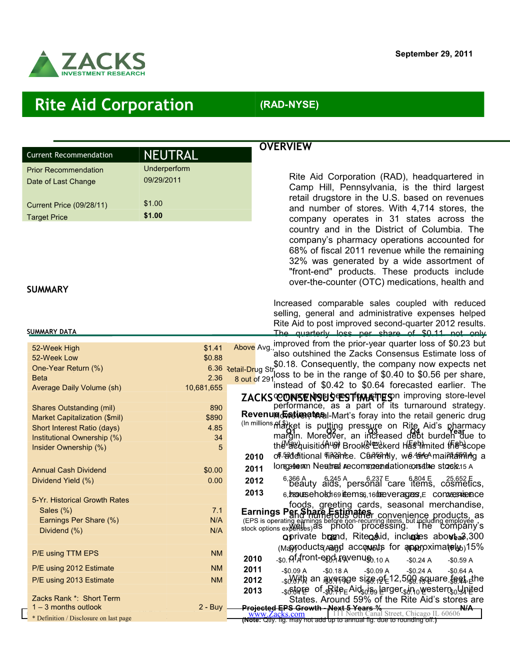 Rite Aid Corporation s1