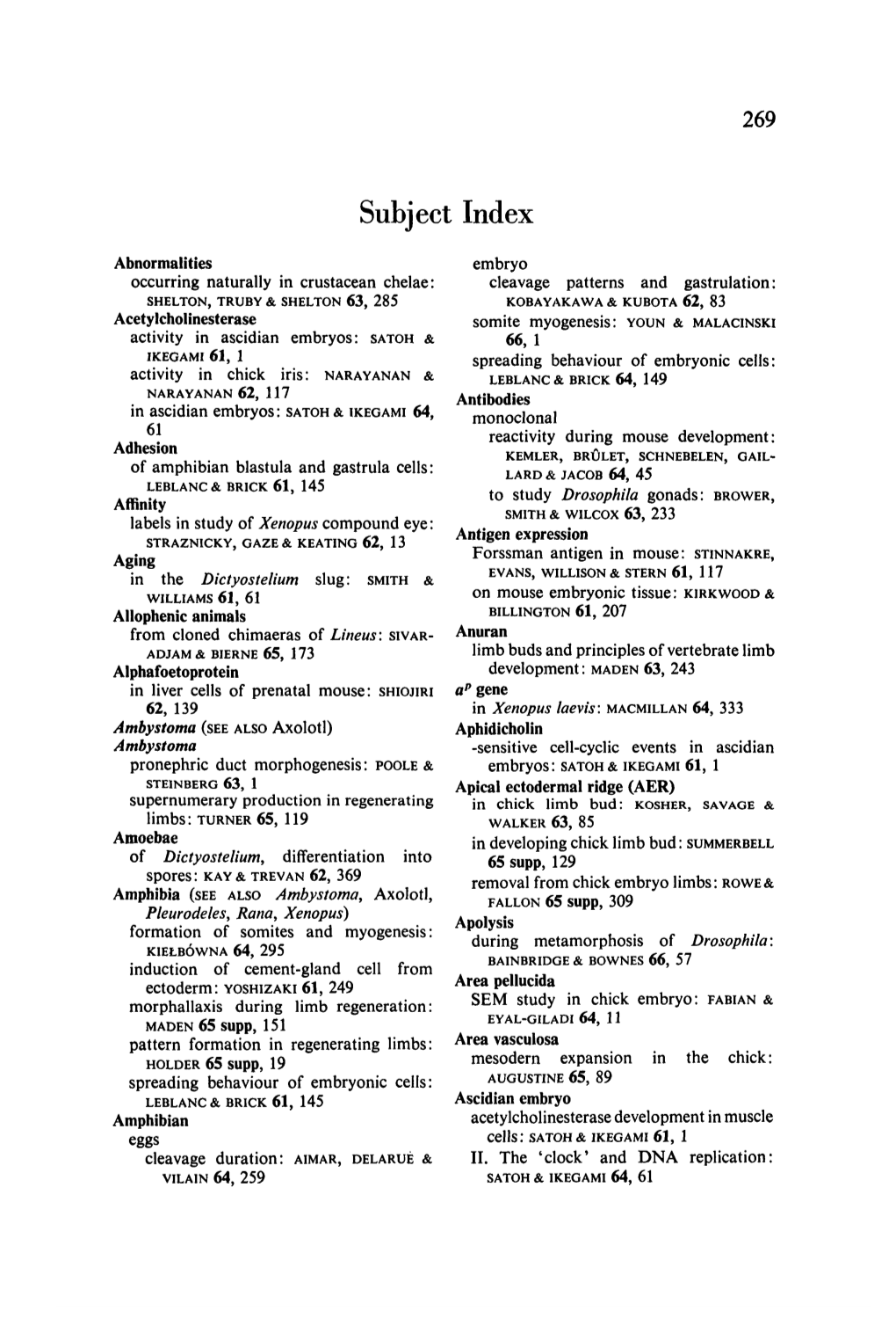 Subject Index