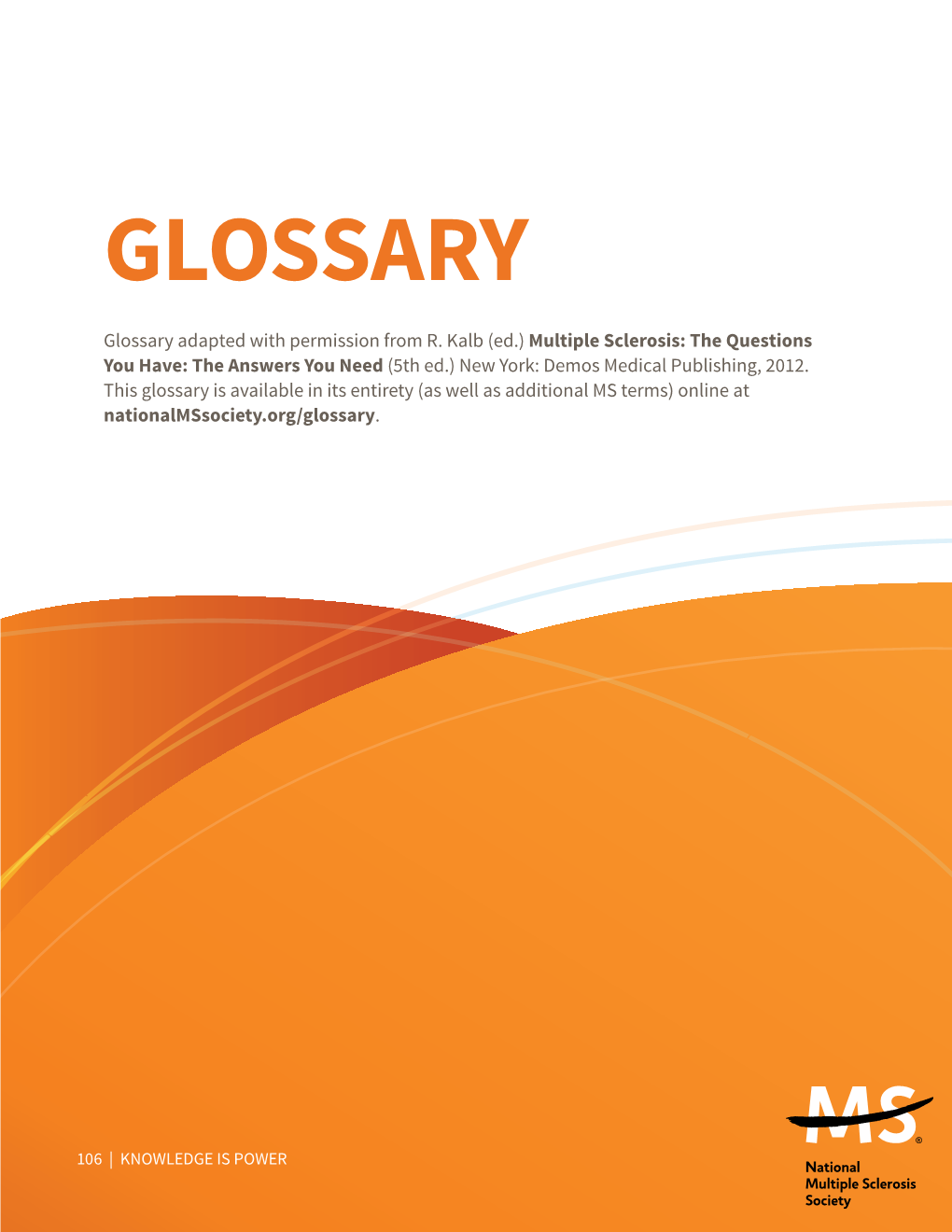 GLOSSARY Glossary Adapted with Permission from R