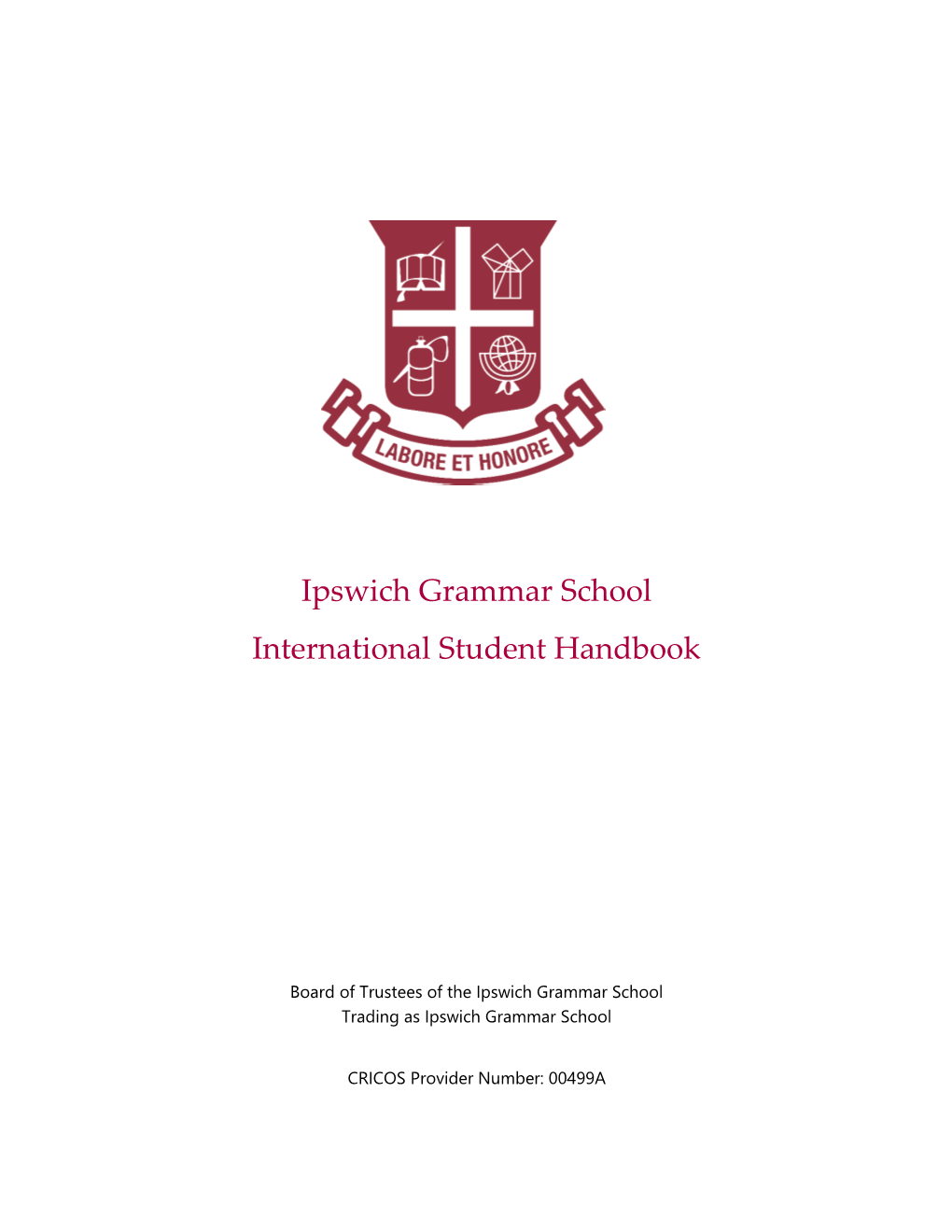 Ipswich Grammar School International Student Handbook